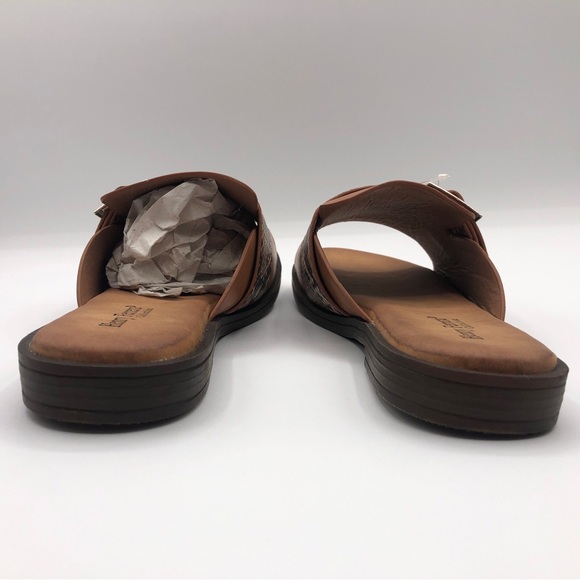 Henry Ferrera Women’s Comfort-B Faux Snake Skin Camel Size 8 Slip On Sandals - Picture 3 of 16